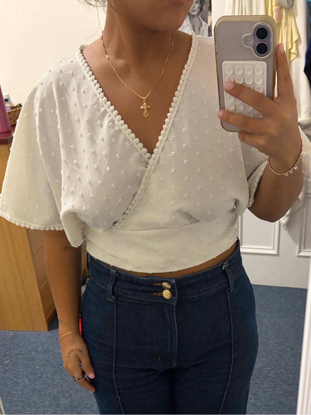 SHEIN Elegant white backless top